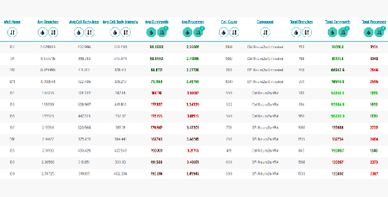 표 분석 형식을 사용하면 관심 있는 데이터를 보기 위해 정렬 값을 분석할 수 있습니다.